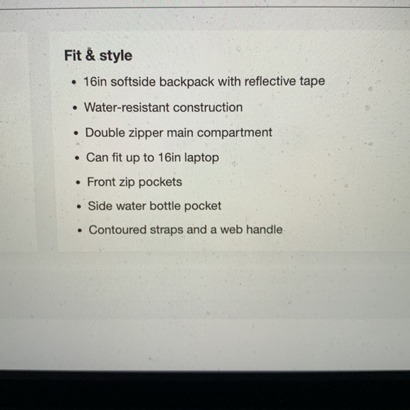 16” black backpack - Picture 3 of 3